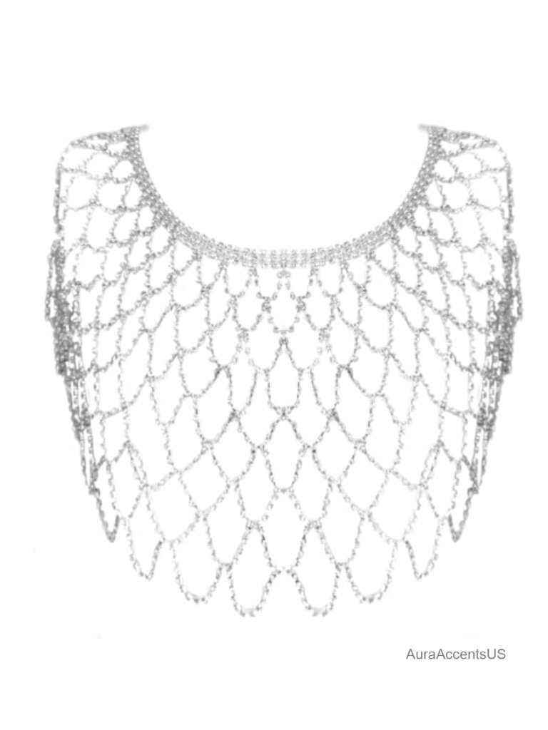 Rhinestone Tassel Shoulder Chain Body Jewelry Wedding Necklace Statement Body